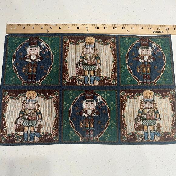 Nutcracker Placemats Holiday Christmas Tapestry Set of 7 - Picture 3 of 6